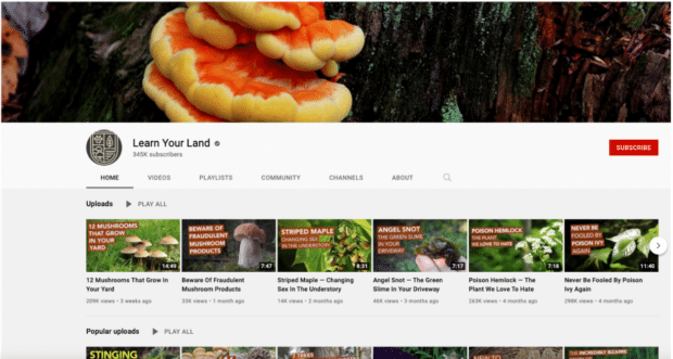 Learn Your Land professional channel page
