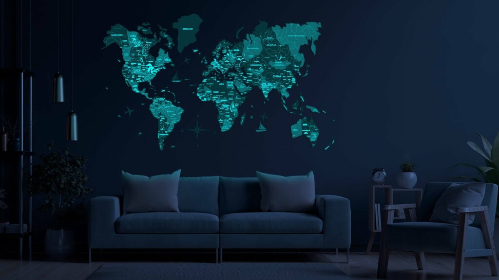 Enjoy The Wood 3D Luminous Colored Wooden World Map