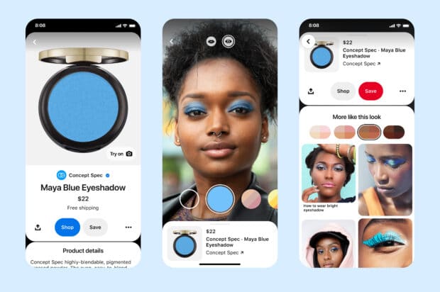 Pinterest Maya Blue Eyeshadow product pin