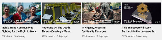 Vice world news series on YouTube