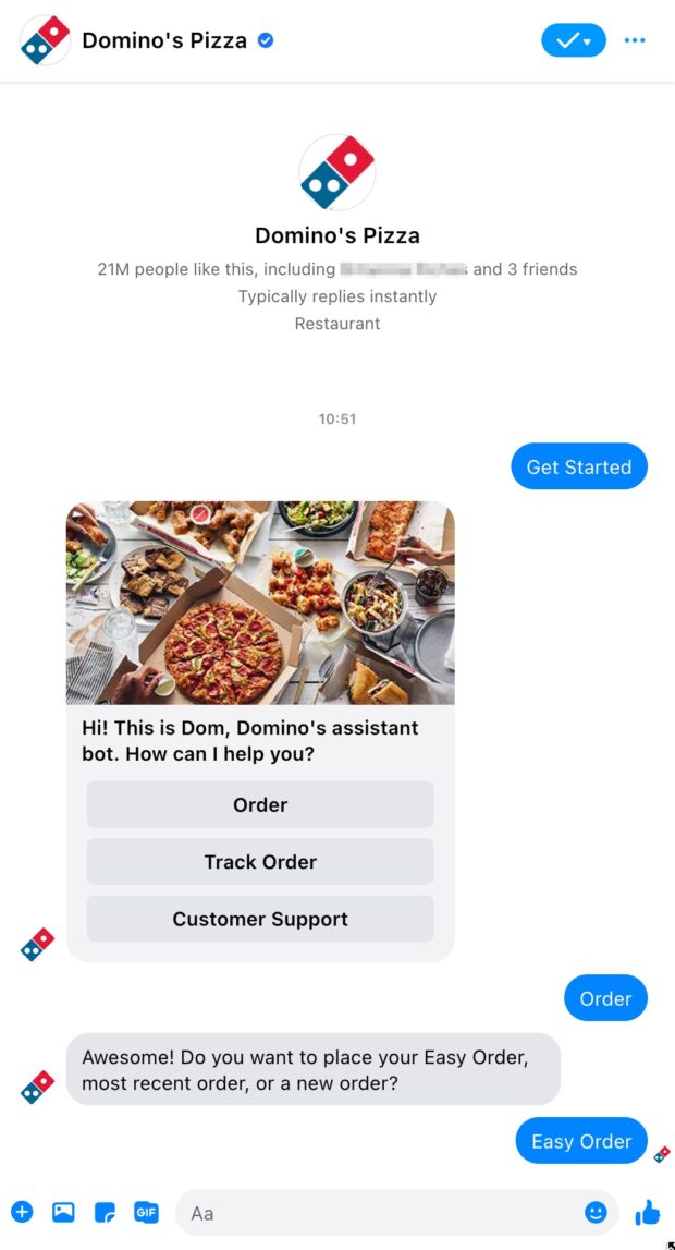 Domino's Pizza retail bot