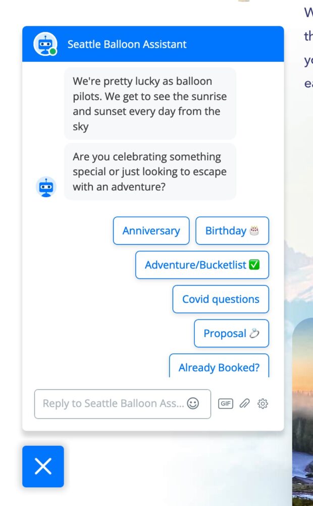 Seattle Balloon Assistant retail bot