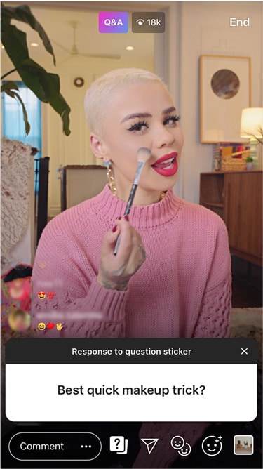 example of instagram live video format