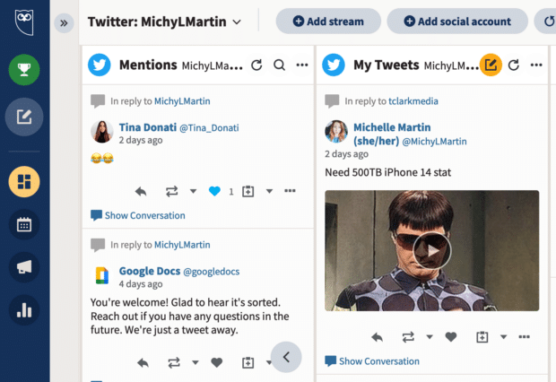 Twitter Add Stream on Hootsuite