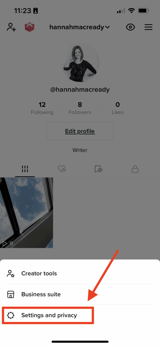 access tiktok settings and privacy