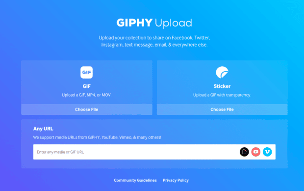 GIPHY upload gif or sticker