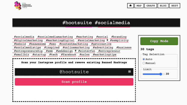 hashtag suggestions using #hootsuite and #socialmedia