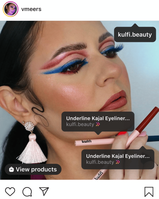 @vmeers underline kajal eyeliner Instagram shopping