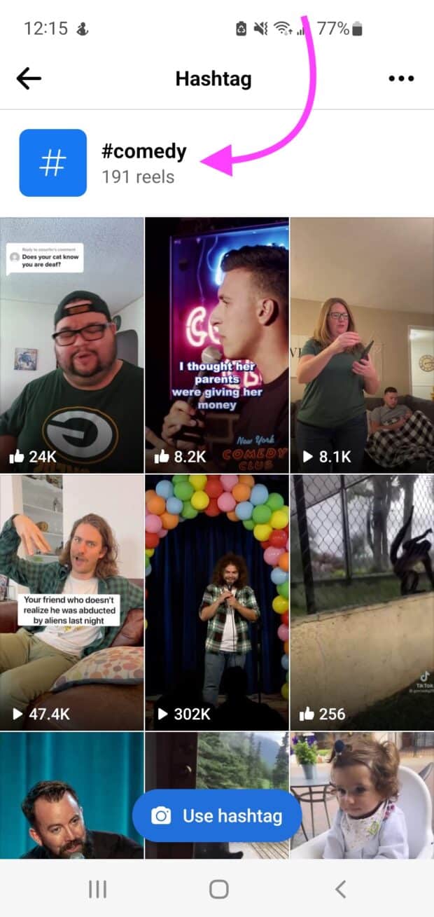 comedy hashtag