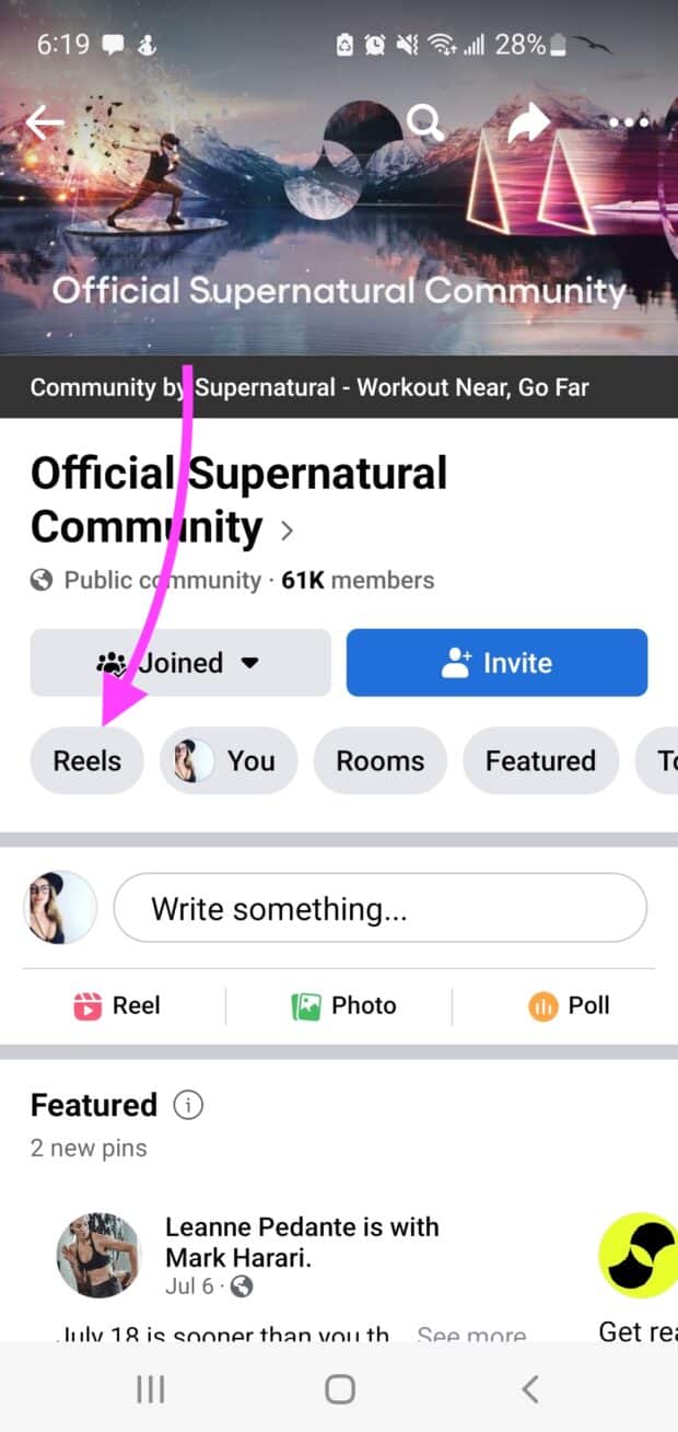Facebook group official supernatural community Reels