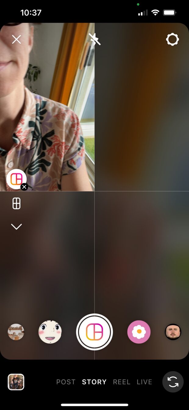 Instagram collage example in top left corner square