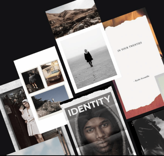 Unfold photo collage with effects