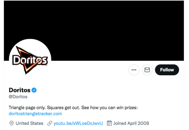 Doritos triangle page only squares get cut out