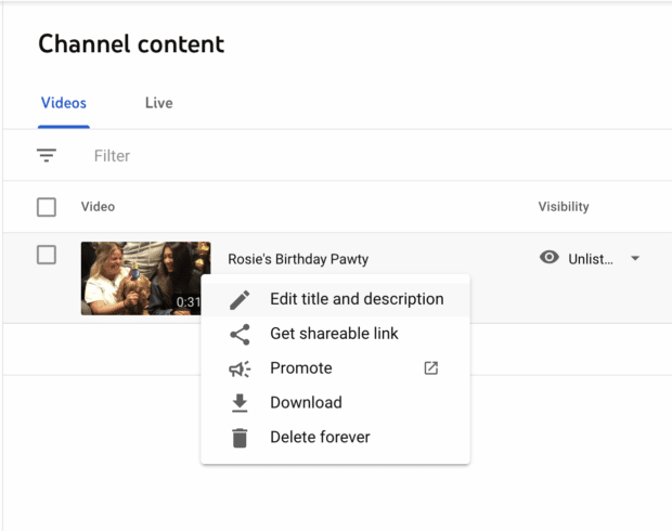 YouTube channel content download video