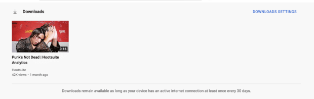 watch YouTube video in downloads folder