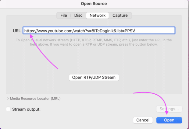 open source network copy URL