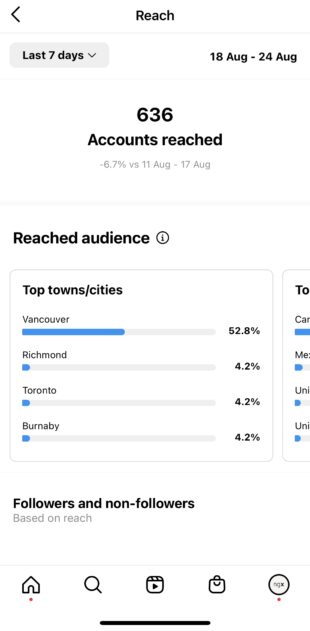 instagram reach shown as number with demographic information below