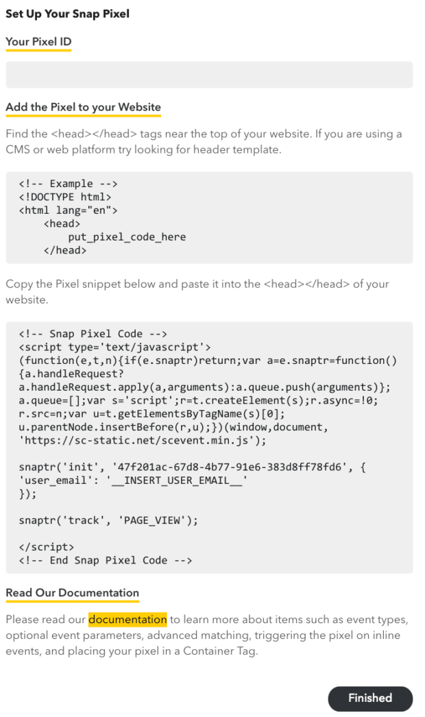 Set Up Your Snap Pixel