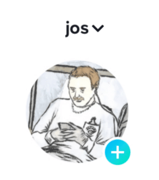 blue plus sign next to profile picture
