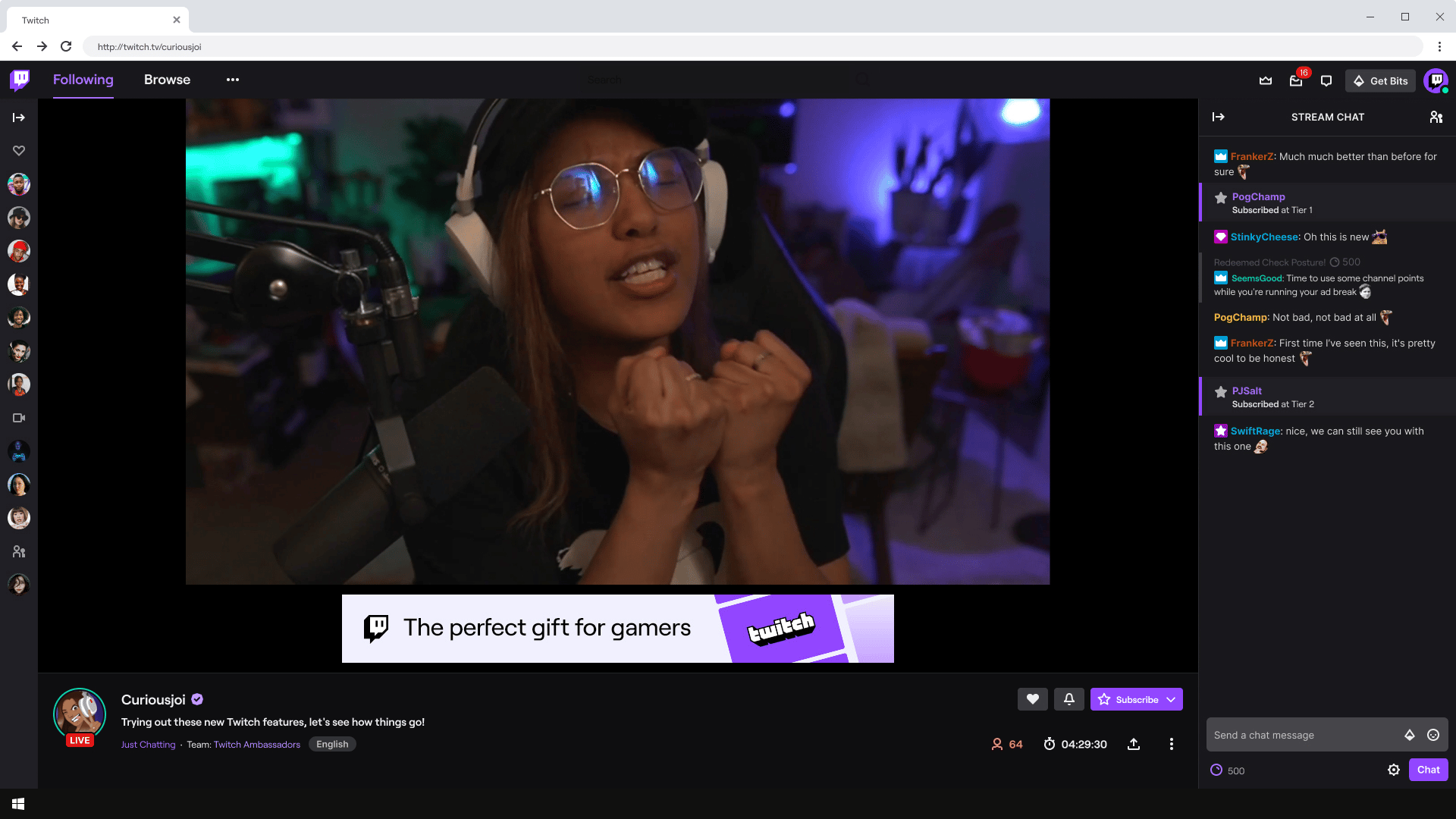 Streamable Twitch ad example