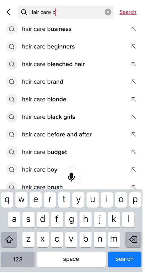 tiktok search results for "hair care b"