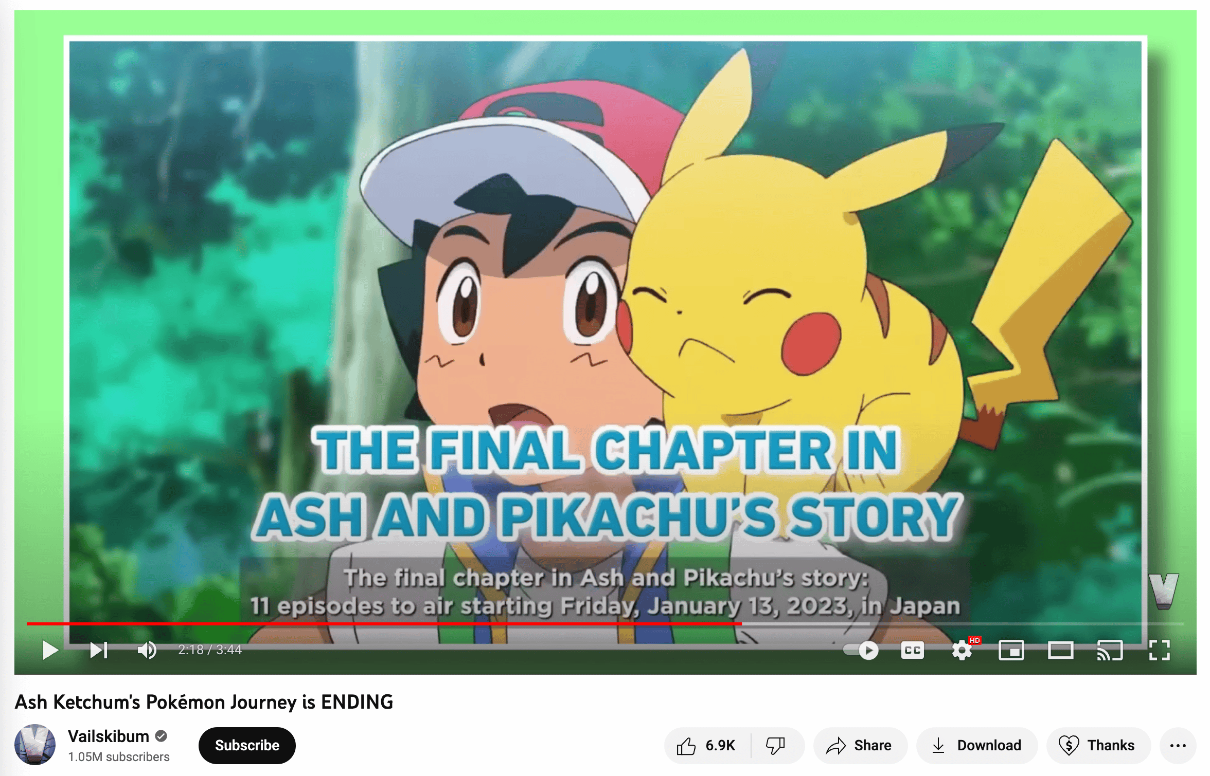 animation news channel reporting on end of ash ketchum and pikachu