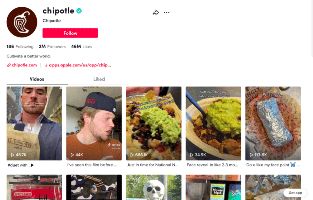 leverage brand name on TikTok like Chipotle
