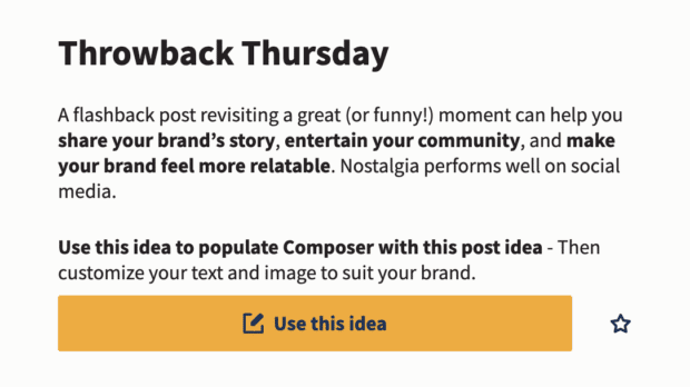 throwback thursday share brand's story entertain community and make brand feel more relatable