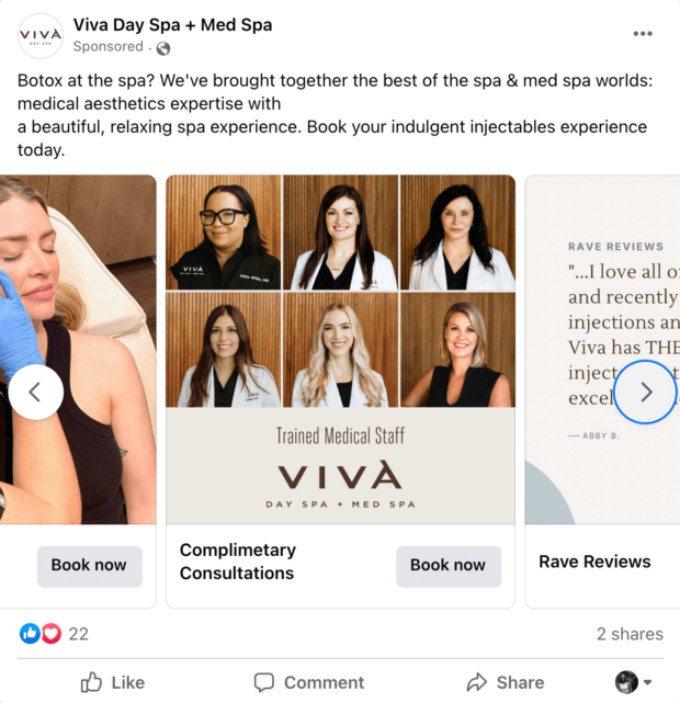 Viva Day Spa complimentary consultations with trained medical staff