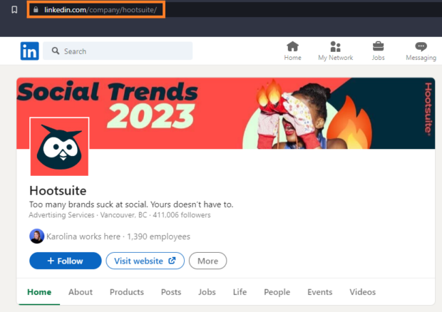 LinkedIn Hootsuite customized URL