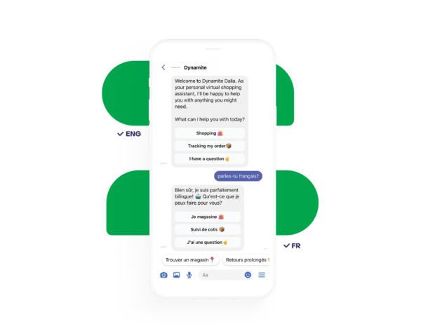 Dynamite bilingual virtual shopping assistant