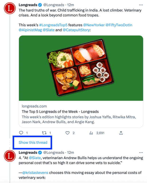 Longreads Twitter thread