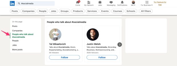 people who talk about #socialmedia on LinkedIn