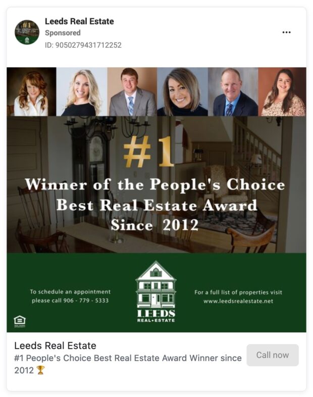 Leeds Real Estate winner of people's choice best real estate award since 2012