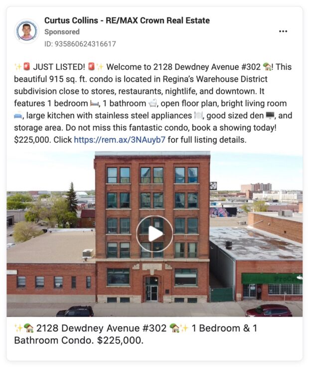 Curtus Collins just listed condo