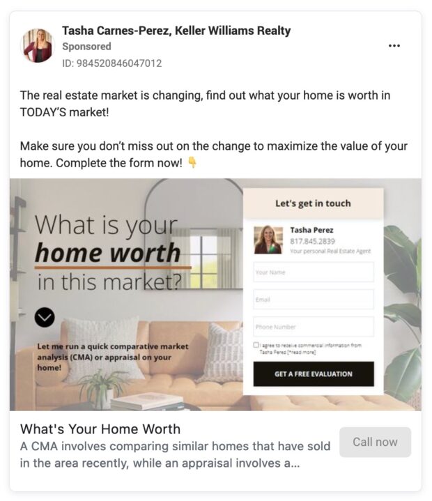 Tasha Carnes-Perez home evaluation calculator