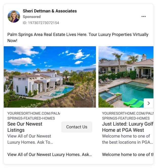 Sheri Dettman & Associates Palm Springs area real estate luxury properties