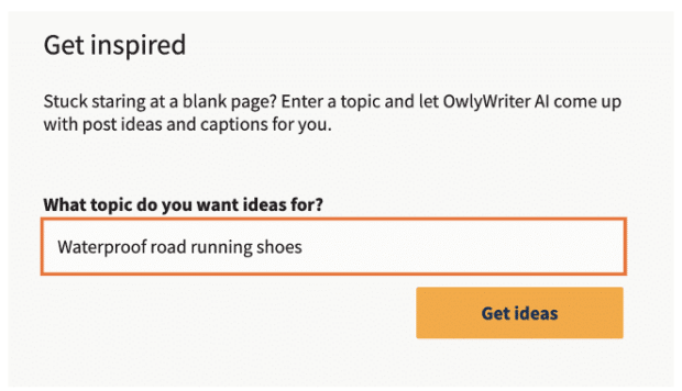 get inspired search bar of topic ideas