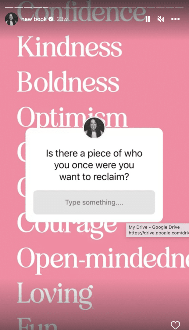 question in story piece of who you once were that you want to reclaim