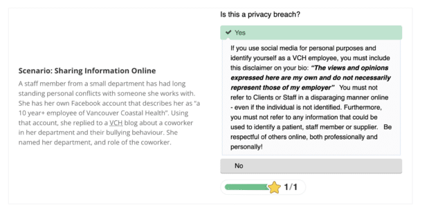 Healthcare social media policy example: Vancouver Coastal Health's guidelines regarding sharing information online continued
