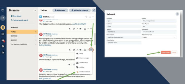 Hootsuite Streams and HubSpot integration