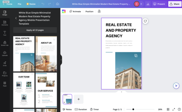 Canva design real estate and property agency brochures