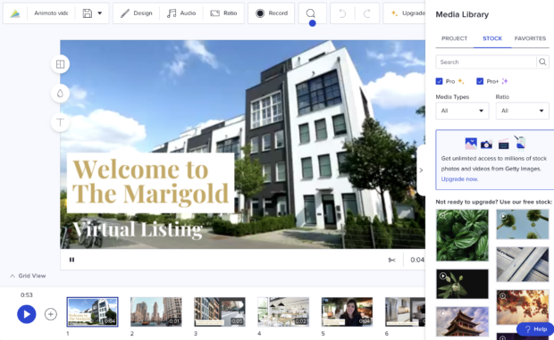Animoto real-estate specific template to showcase properties