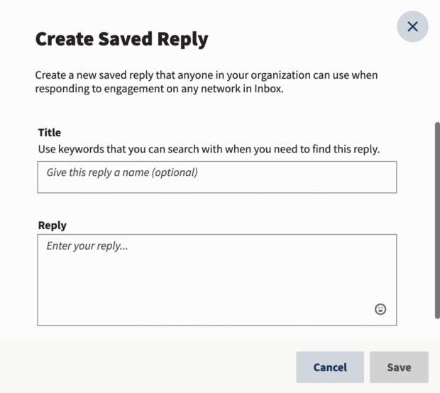 Hootsuite Inbox created saved message with title and reply