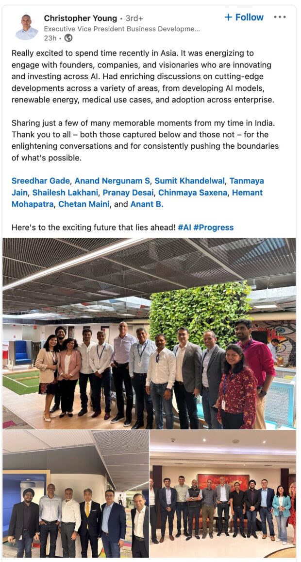 Christopher Young Executive Vice President at Microsoft AI in Asia LinkedIn post 
