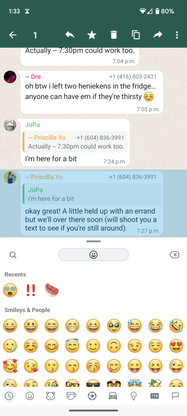 recent emoji examples with smiley faces and people