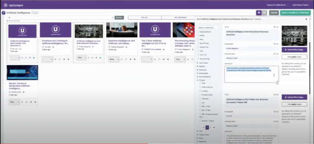 UpContent Artificial Intelligence overview