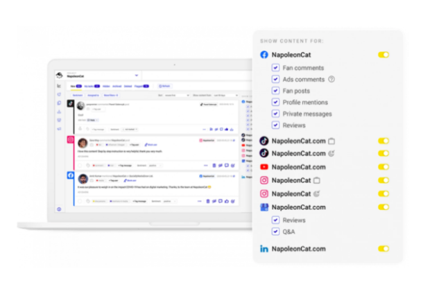 Napoleoncat social inbox dashboard