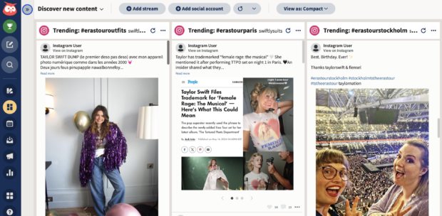 Using Hootsuite Streams to conduct social listening searches