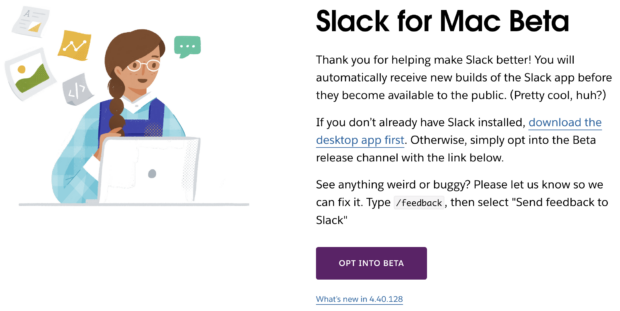 Slack beta product announcement